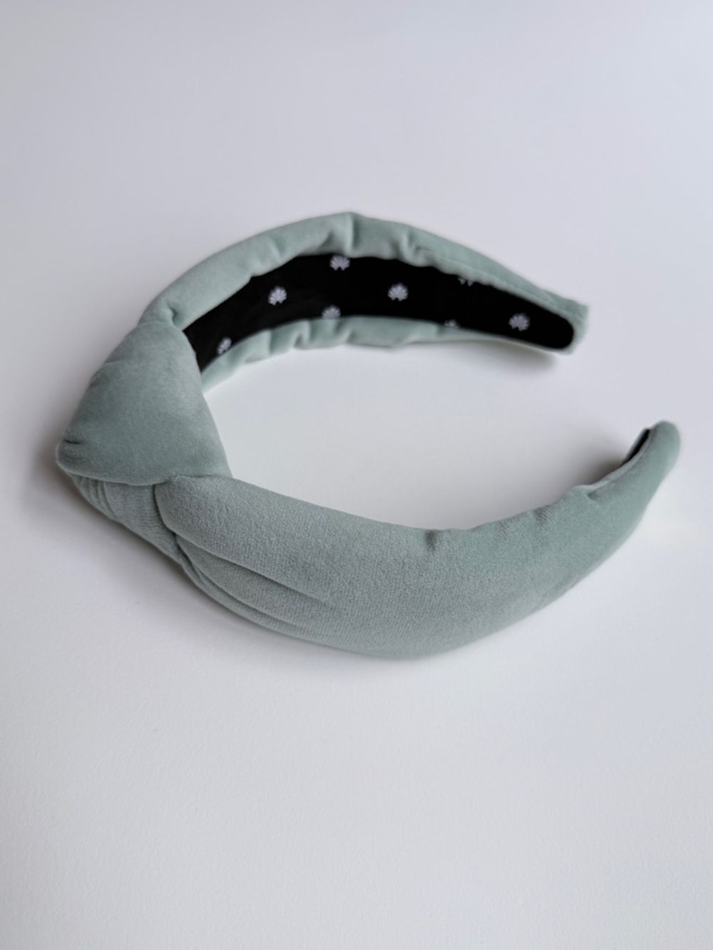 Lele Sadoughi Knotted Velvet Headband in Mint Green